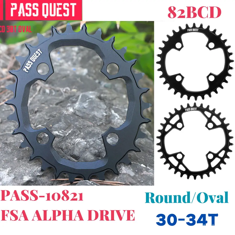 Pass Quest 82BCDFSA Alpha Drive Marlin 7 MTB úzky široký reťazový reťaz 30-36t okrúhle/oválne bicykle bicykel reťazové kolesové doplnky