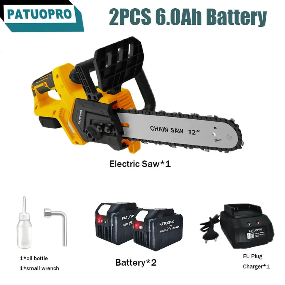 PATUOPRO 3800RPM ELEKTRICKÁ STREETA PAINAWAIL 12 '' Admokatko nabíjateľné červené drevené drevené záhradné rezanie pre batériu Makita 18V