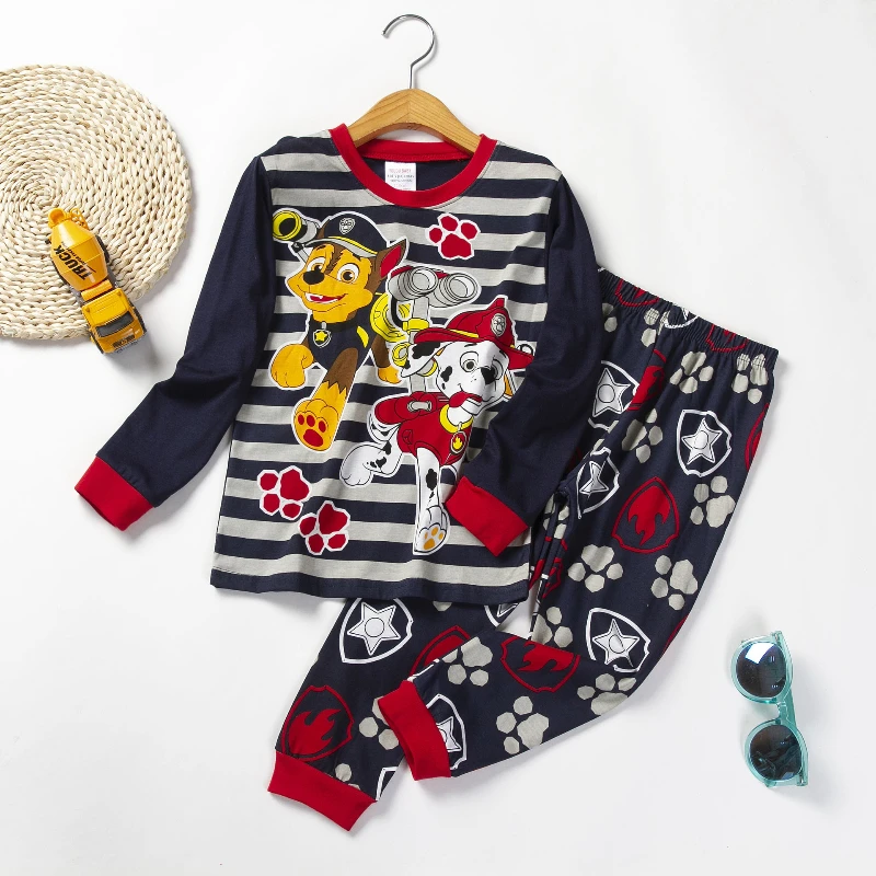 Paw Patrol New Spring Autumn Kids pyžamá pyžamy dievčatká dievčatá karikatúra s dlhým rukávom okrúhly krk pyžamá pyžamy pre batoľa