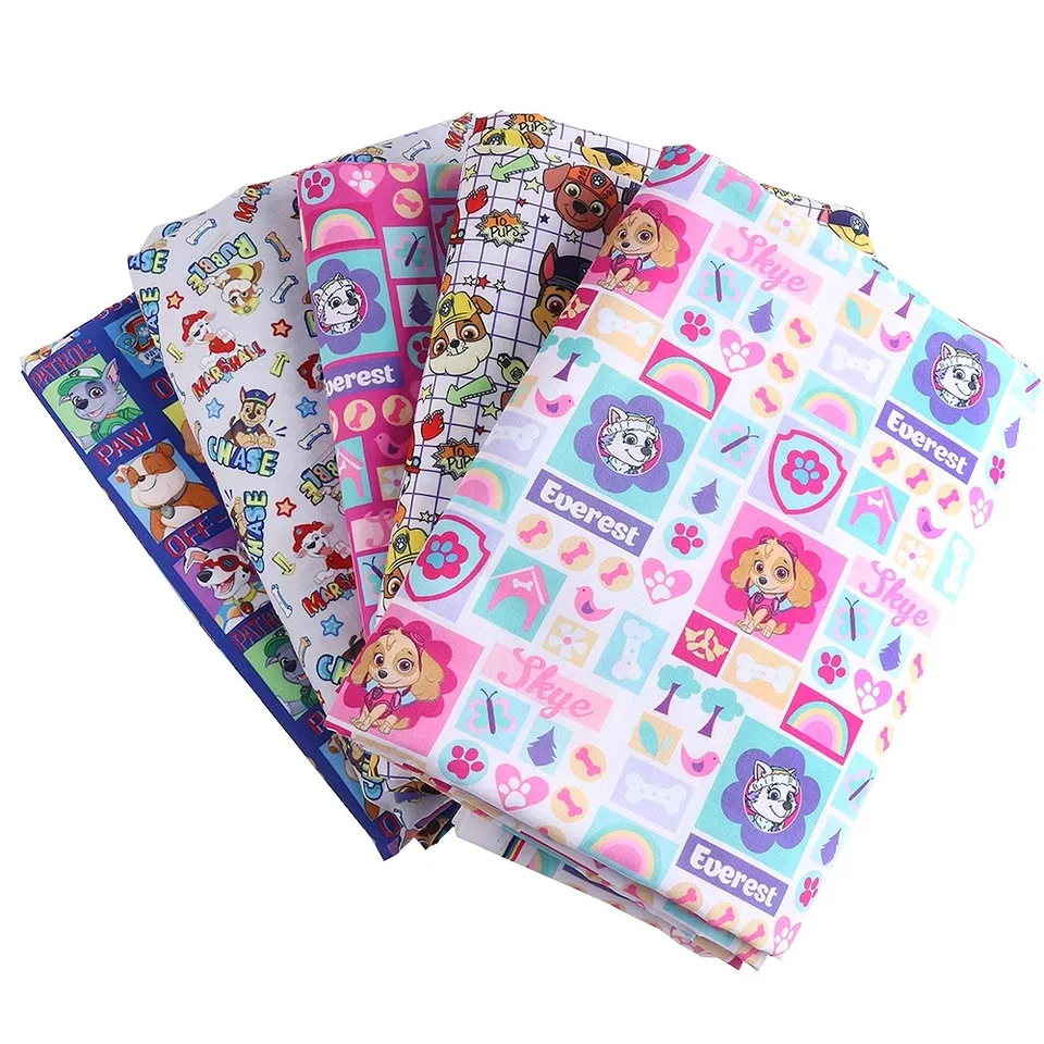 Paw Patrol Polyester Cotton Tkanina pre šitie oblečenia DECON DIY Pattwork prešívací materiál