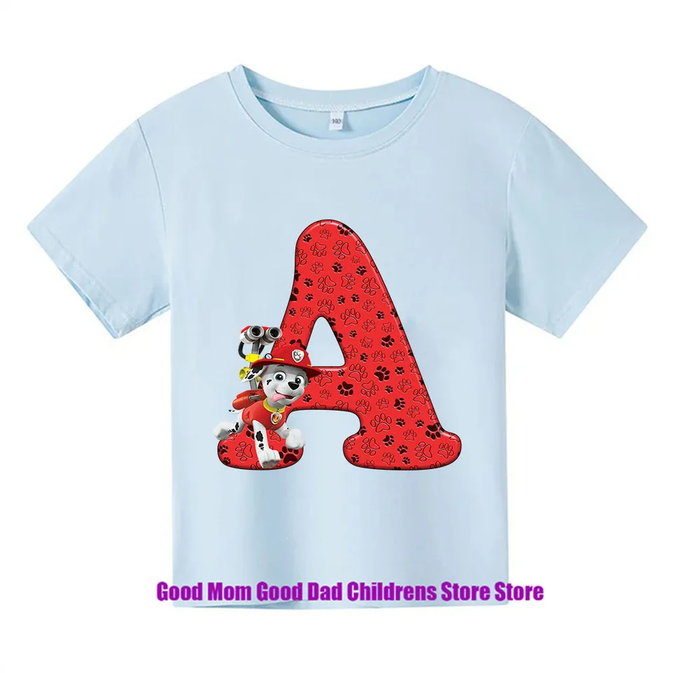 Paw Patrol Summer Childrens Noste chlapcov a dievčenské tričky single karikatúry tlačené detské športové šaty pre detské oblečenie