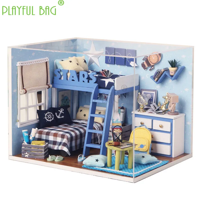 PB hravé humanoidné bábiky a doplnky Zhiqu House DIY Hut Dream Chasing Angel Starry Sky Adventure Model Gift Toy Child Zd07