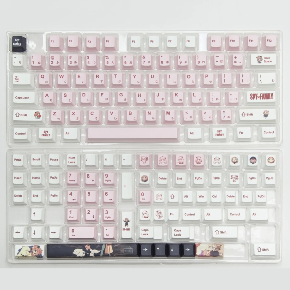PBT Keycaps Cherry Dye Sub Subcap 140 Kľúč japonská minimalistická biela ružová pre hazardnú mechanickú klávesnicu personalizovaná karikatúra