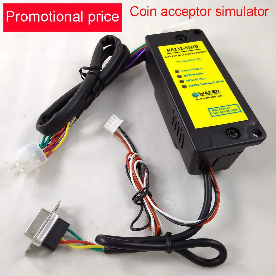 PC až MDB Adapter Box, pracuje ako simulátor validátora Coin Acceptor Validátor