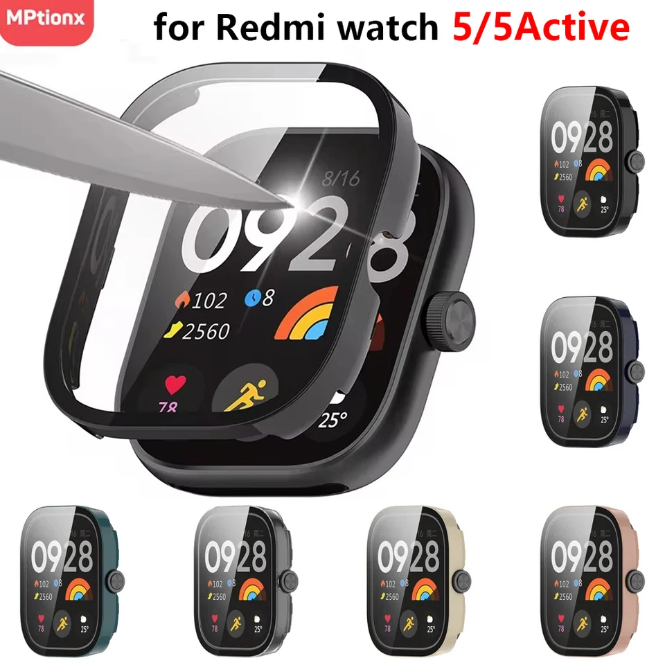 PC puzdro+sklo pre Xiaomi Redmi Watch 5 Active Lite Screen Protection Protect Film Film Bumper Ochrana pre Redmi Watch 5