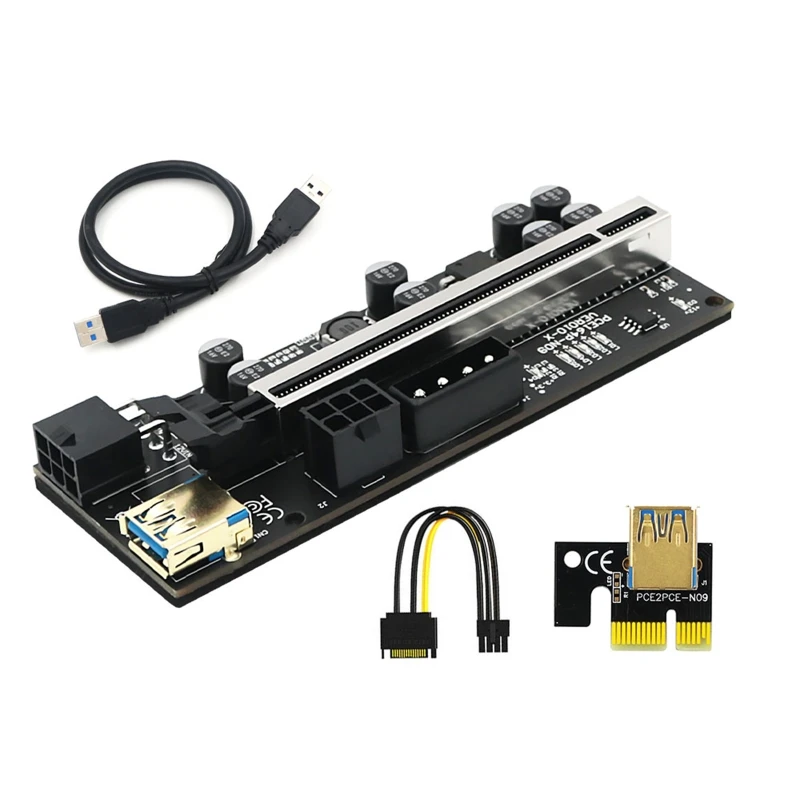 PCI-E Riser Ver010x Profesional pre express 1x 4x 8x 16x Extensor PCI USB Rise R9UA