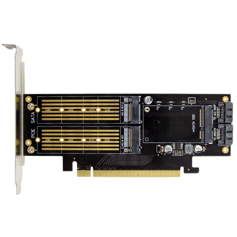 PCI-E X16 M.2 NGFF SSD Adapter Card PCIe M.2 a MSATA NVME Multifunkčná expanzná karta pre PC LAPTOP