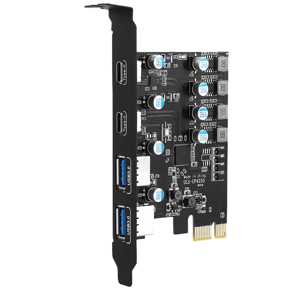 PCI Express Card Adapter 2*USB A port+2*USB C port/USB3.2 GEN1 USB3.0 PCI Extension Card pre Windows7/8/10/11/MacOS/Linux