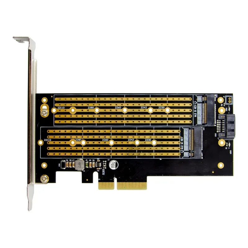 PCI Express PCIe do adaptéra M2 NVME SATA M.2 SSD PCIE Adapter NVME/SATA M2 PCI E Adaptér SSD M2 do SATA PCI-E CARD M KLAK + B Kláves