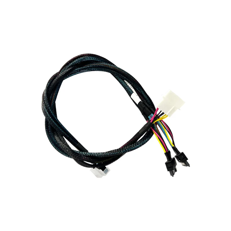 PCIe 5.0 NVME kábel MCIO 8i až 2x SFF8639 80 cm Dĺžka 4-kolíkovej elektrárne 32AWG 85-OHM pre rozšírenie úložného priestoru NVME