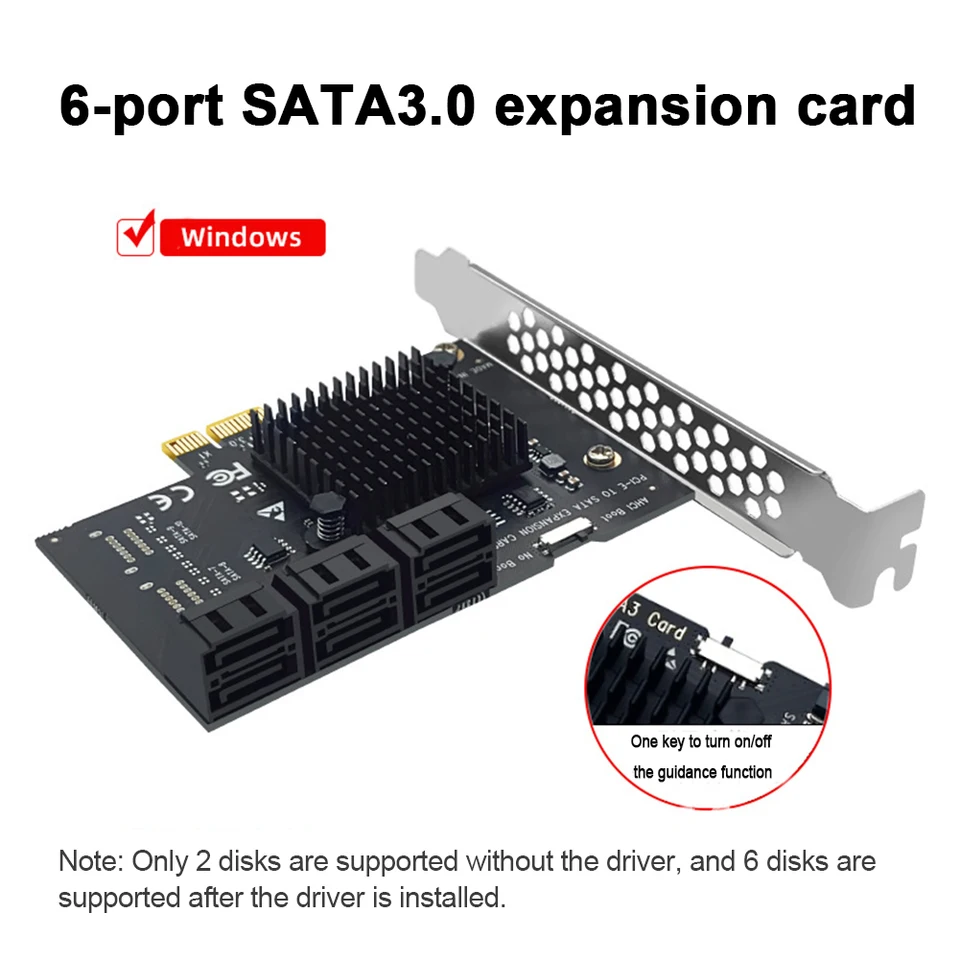 PCIE SATA Expansion Card PCI E 1X 4X až 2/3/4/6 Port SATA3.0 Adaptér PCIe SATA CONLEGER PCI Express Multiplikátor