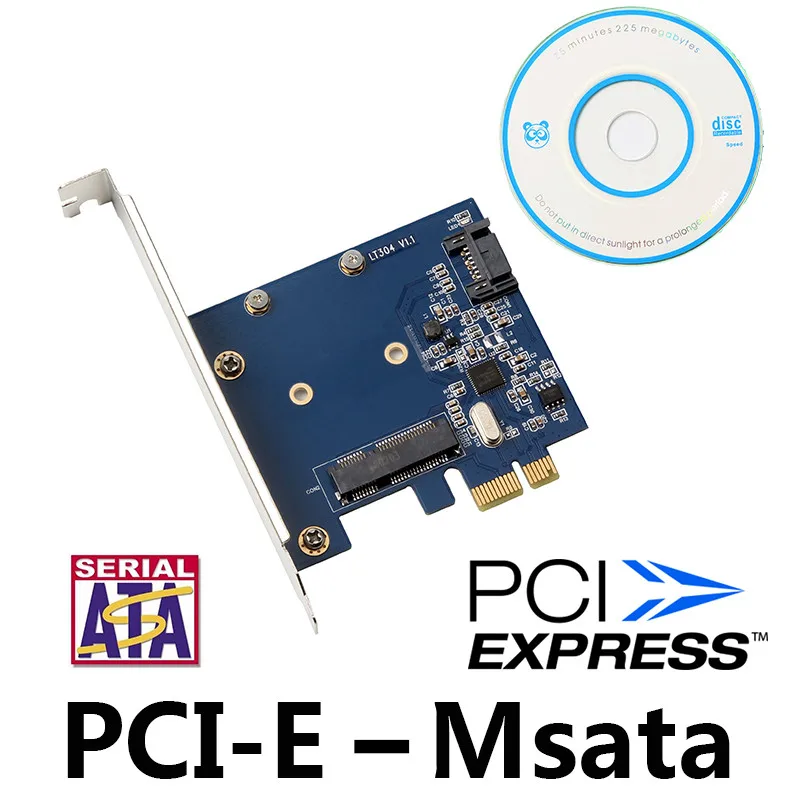 PCIE X1 až MSATA SSD a SATA3.0 Combo Expansion Card, ASM1061 Chipset PCI Express Controller Mini SATA SSD Adapter pre PC Desktop
