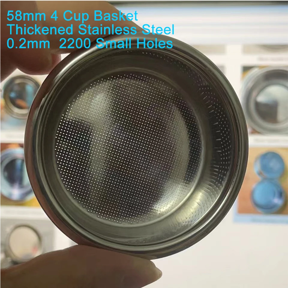 PCL 58 mm zahustená 4 šálka 0,2 mm*2200 Malé otvory 1 mm Výmena filtrov Filtre pre diely bez dna bez dna kávu