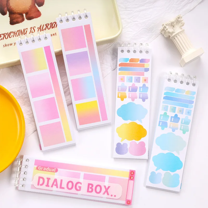 PCS/LOT Kawaii Scrapbook Sticker Gradient Dialóg Series Series Scrapbooking Supplies Planner Dekoratívna nálepka na kancelárske potreby