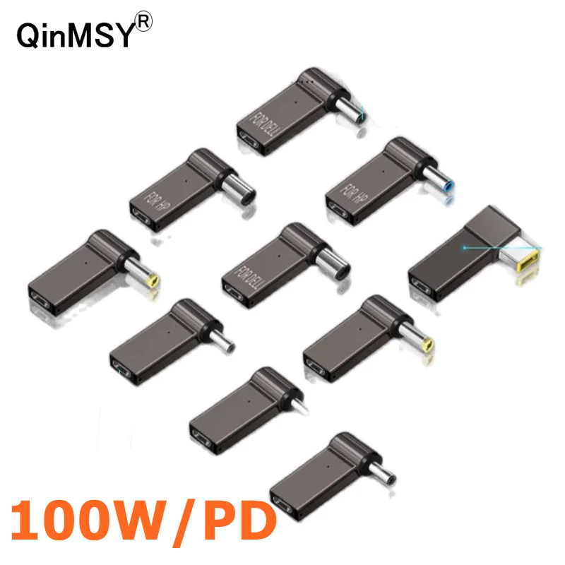 PD 100W notebookový nabíjačku napájací adaptér konektor USB Type-C Síma do DC MALS MACK Jack Plug Converter pre Acer Samsung Lenovo