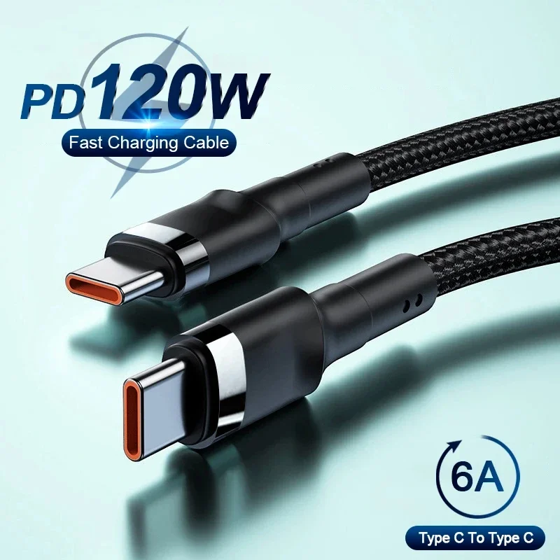 PD 120W Super nabíjanie pre Samsung S24 S23 USB C na kábel typu C pre Samsung OnePlus Xiaomi 11 4. Rýchla rýchla nabíjačka