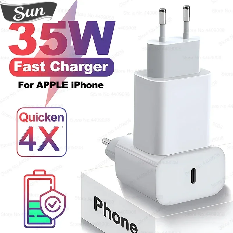 PD 35W Fast Charger pre iPhone 13 12 11 14 15 Pro Max 7 8 Plus XS XR Samsung S23 S24 Ultra rýchly nabíjanie USB C nabíjačkový dátový kábel