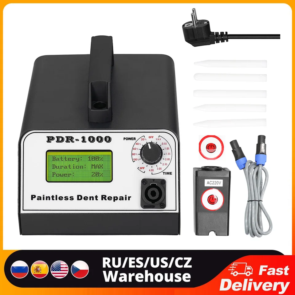 PD R-1000AUTO Body Dent Opravy stroj prenosné domáce zubné zubné trstiny Odstraňovač náradia Čas/napájanie úpravy automobilu bezstarostné opravy Zariadenia Zariadenie