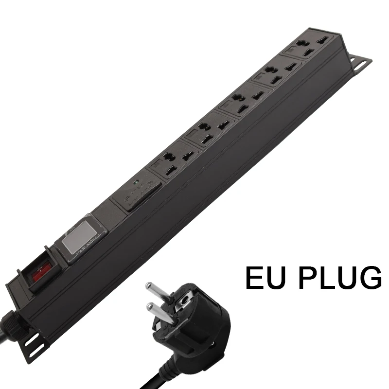 PDU Power Strip10A Univerzálny výstup otvoru PDU sieťový stojan Európske štandardné nariadenie 5 ACKET AMMETER DISPIT