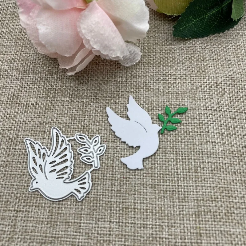 Peace Dove Olive Leaf Cutting Cutting Dies Šabliny pre domácich majstrov dekoratívne reliéfne ručné výrobky na rezanie šablóny
