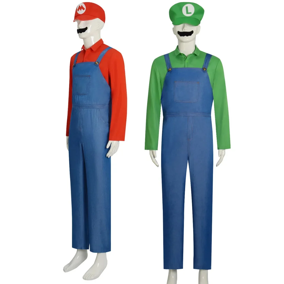 Peach mari cosplay kostým dospelých pánske košele nohavice klobúky obleky pre deti dievčatky Halloween karneval maskova party kostým party