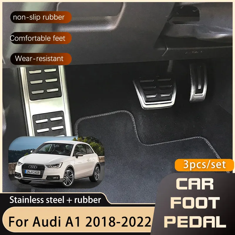 Pedále automobilu z nehrdzavejúcej ocele pre Audi A1 Mk2 GB 2018 2019 2020 2021 2022 Plynové akcelerátor brzdové brzdové nekripované pedály Pedál Pedál