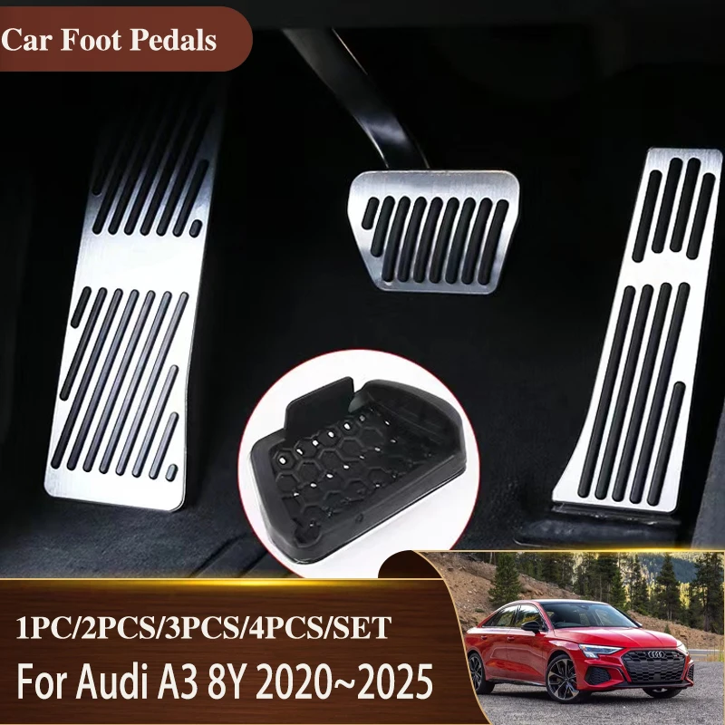 Pedále pre nohy pre autá pre Audi A3 Mk3 8y 2020 ~ 2025 Non Slip Hliníková zliatina z zliatiny automobilu v pedáli Auto odpočinku Acessories na MT 2012