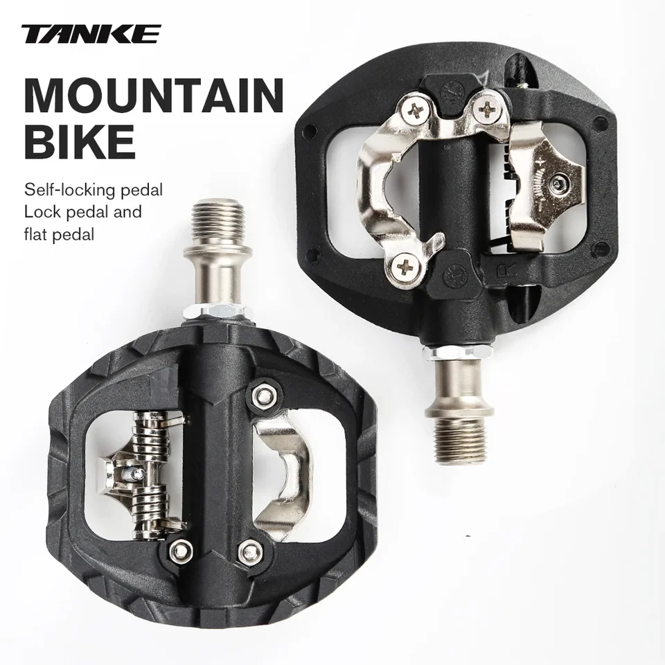 Pedály Tanke Mountain Bike Pedals 3 Zoškané ložisko SPD Dual Clipless Flat & Lock Pedál Hliníkový cyklistický pedál Nylon Cycling Accessorie