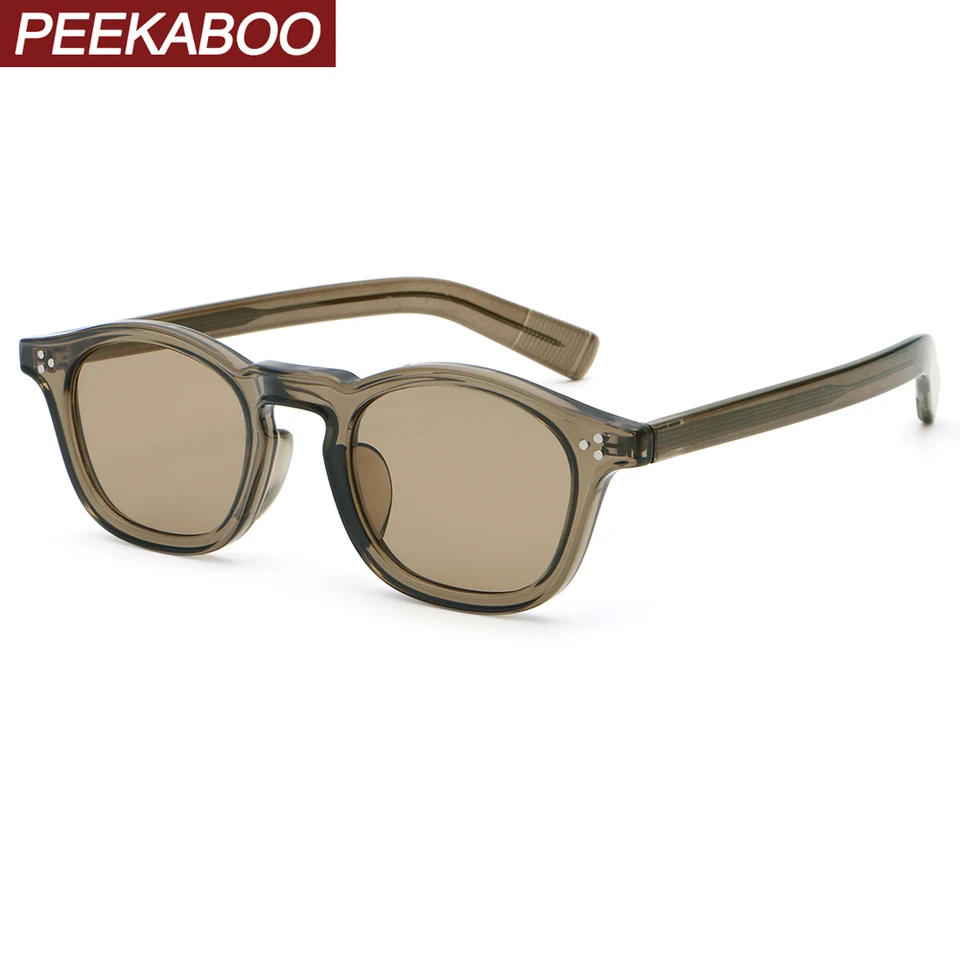 Peekaboo módne slnečné okuliare UV400 Ženy unisex zelené hnedé čierne štvorcové rámové slnečné okuliare pre mužov CP Acetát Mužské darčeky
