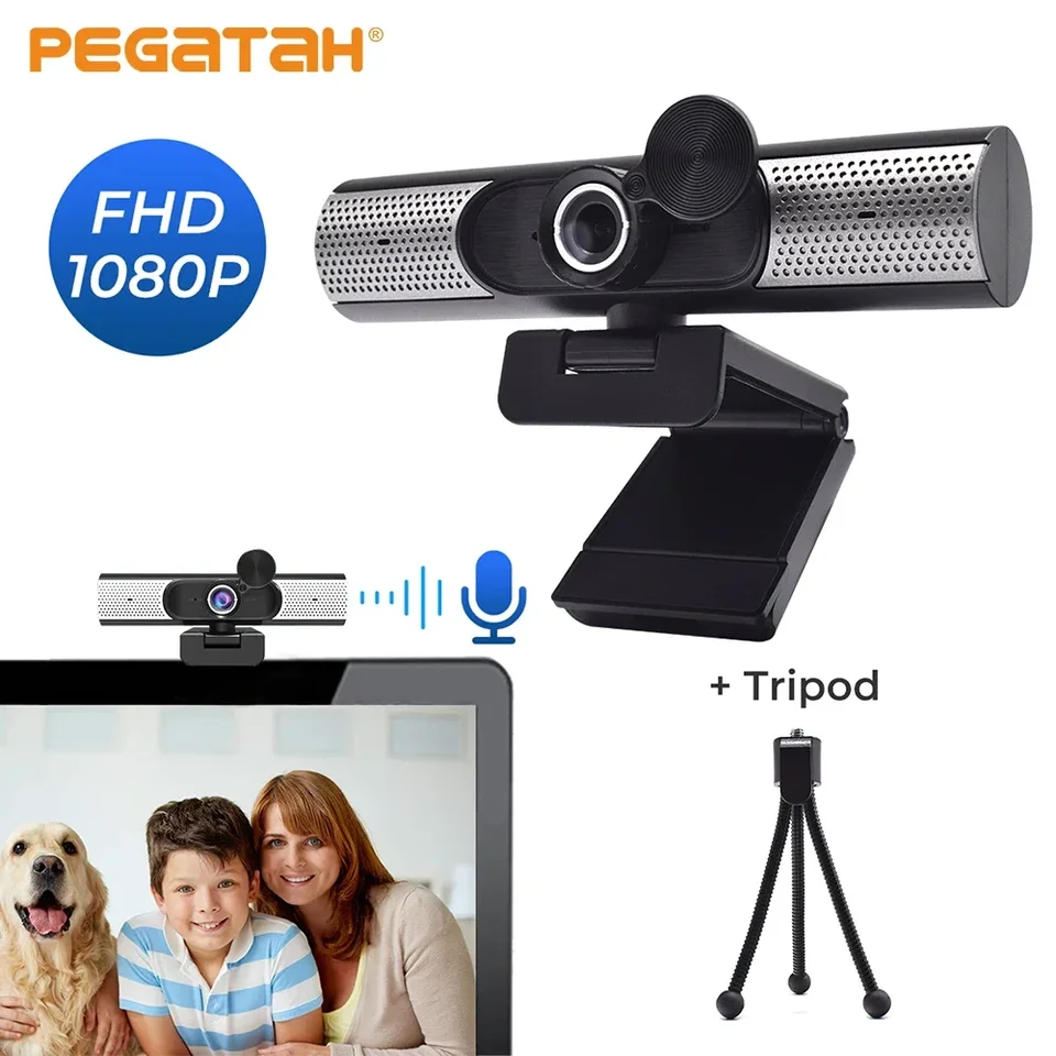 PEGATH MINI 4K WebCAM USB Computer Webcam pre PC Live Streaming Full HD 1080p webová kamera na prácu s mikrofónovým statívom