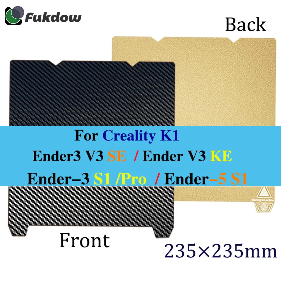 PEI List 235x235 Dvojitý bočný domáci miláčik pre Crearity Ender3 V3 KE/SE Magnetická zostava Plate pre Ender5 S1 Creality K1 pružinová oceľová list
