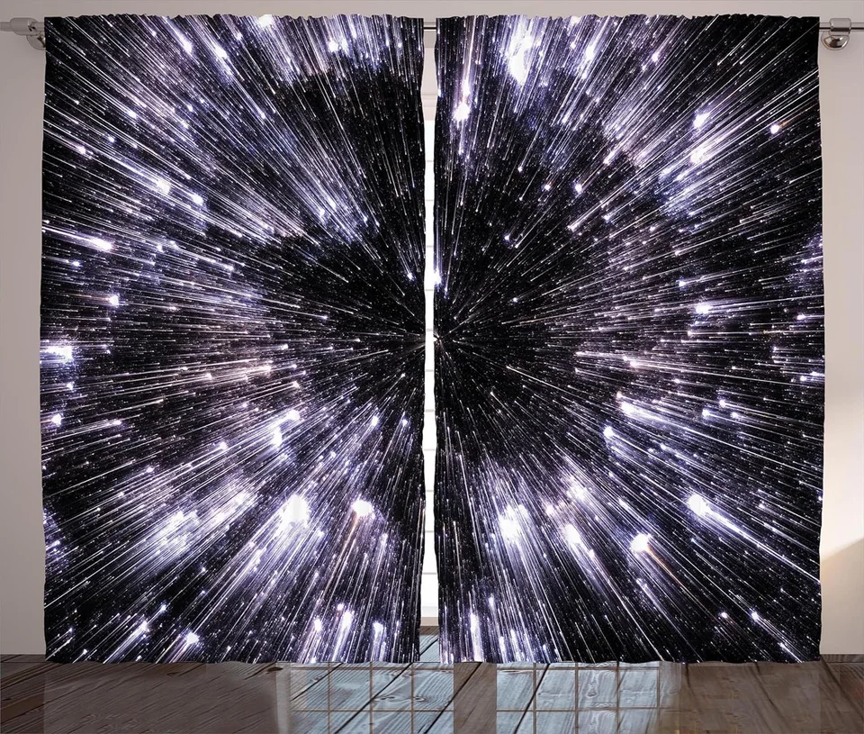 Pekná nočná obloha Moon Star tenké 2 kusy tenké záclony pre deti pre deti dievčatká Men Men Ženy obývacia izba spálňa okenné zakrytie výzdoba