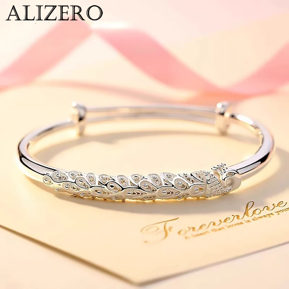 Pekné kúzla Phoenix Bangles 925 Sterling Silver Cuff náramky pre ženy módne večierky Svadobné doplnky Darčeky šperky