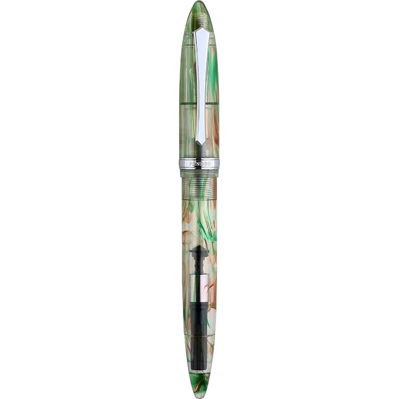 Penbbs 480 akrylové živice Fountain Pen FM 0,5 0,7 mm NIB, Transparentné vzorové písanie pera a veľké prevodníky Office Písanie Sladké