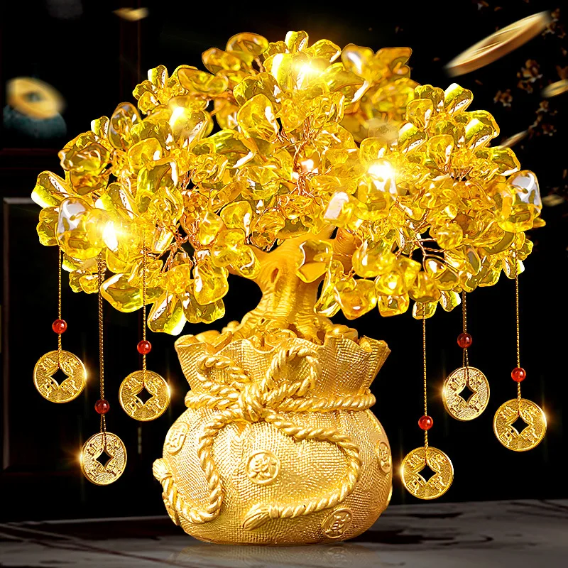 Peniaze Tree Číňan Feng Shui Golden Fortune Tree Feng Shui Tree Bonsai Decorácie pre šťastie a bohatstvo Feng Shui Darčeky