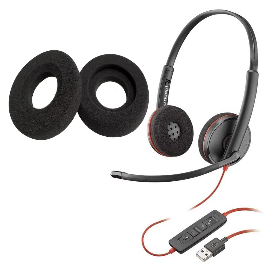 Penové vankúšiky pre Plantronics Blackwire 3200 3210 3220 3215 3225 USB 209747-101 Headse BW3215 BW3225