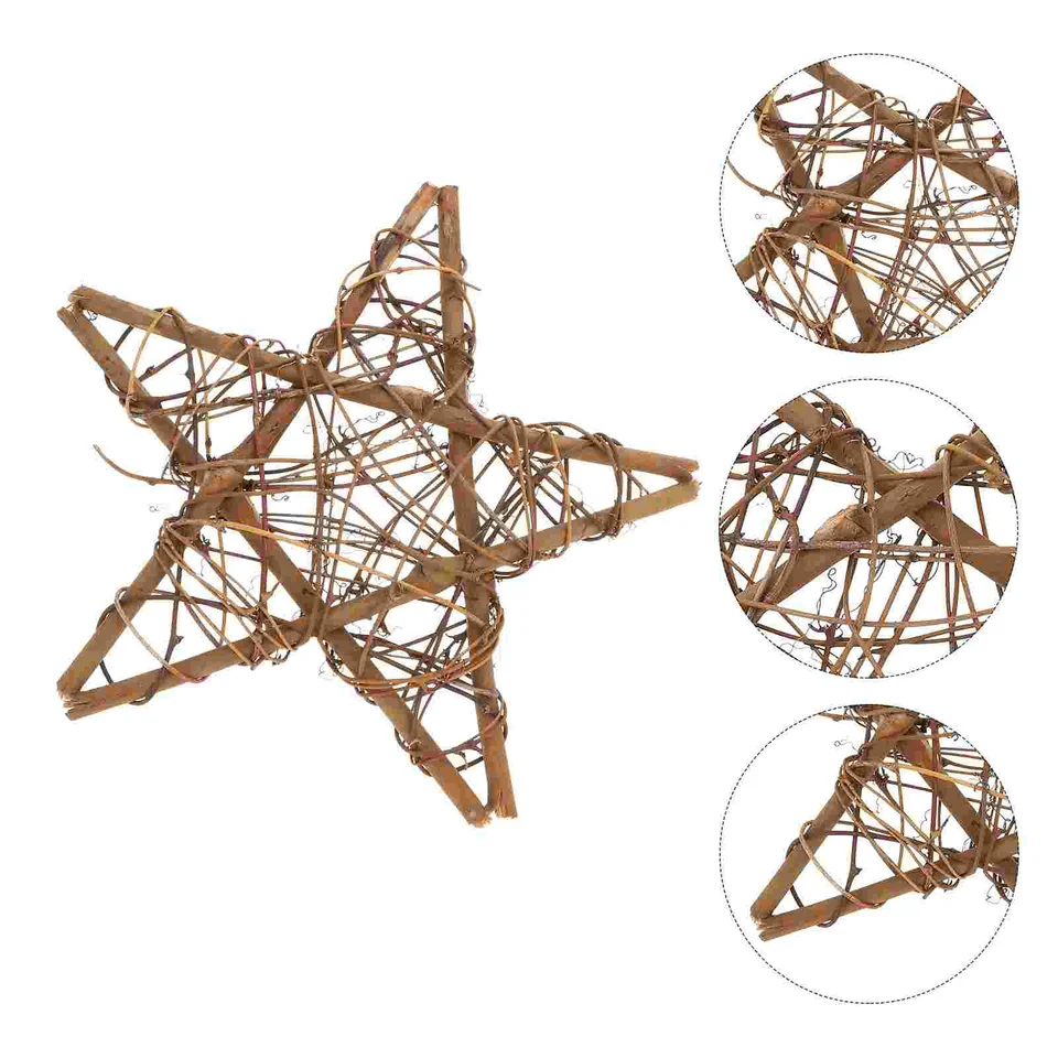 Pentagram prívesok DIY DEY VEĽKÝ DOSTATOČNÝ OUTHOROVÝ RATtan RATTAN RÁM Mini girlandský prsteň ozdobte dekoratívne kruhy