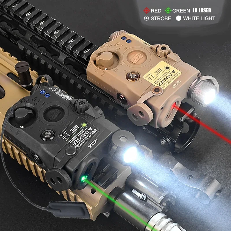 PEQ-15 Červená/zelená bodka Ir laser Sight LA-PEQ15 taktická zbraň Light White LED lovec baterky Ar15Rifle 20 mm koľajnica