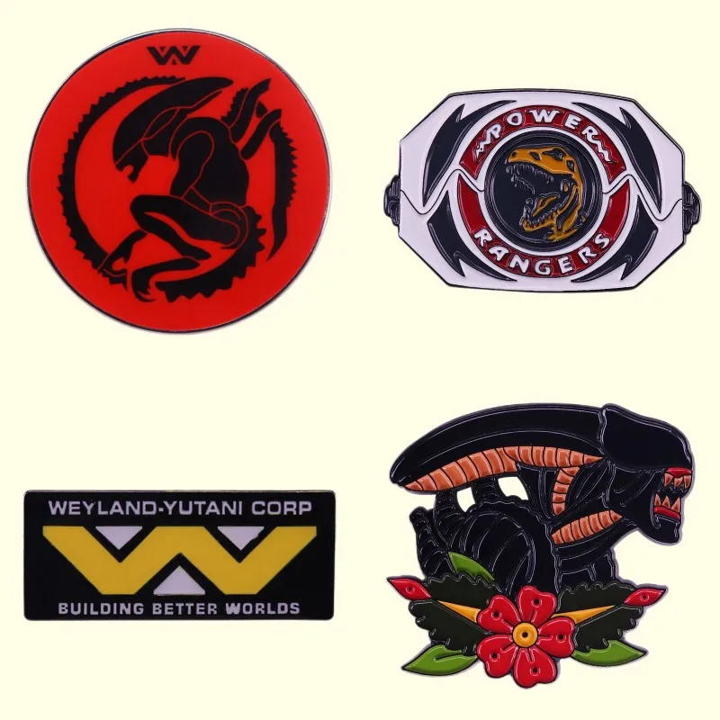 Perfektná kvalita Odznak Škála Alien Smalt Pins Inspired sci-fi horor fanúšikovia fanúšikov