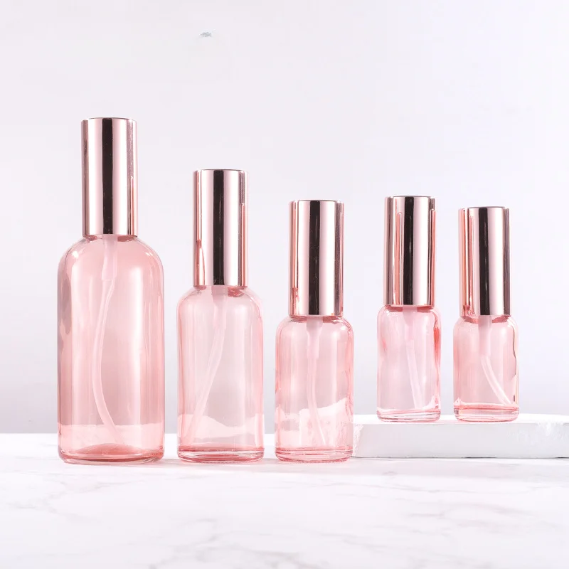 Perfumové sprejové fľaša ružové sklo prázdne 10 ml-100 ml jemná hmla na doplňovanie fliaš, fľaše, injekčné injekčné fľašu, kozmetická fľaša pre domácich majstrov