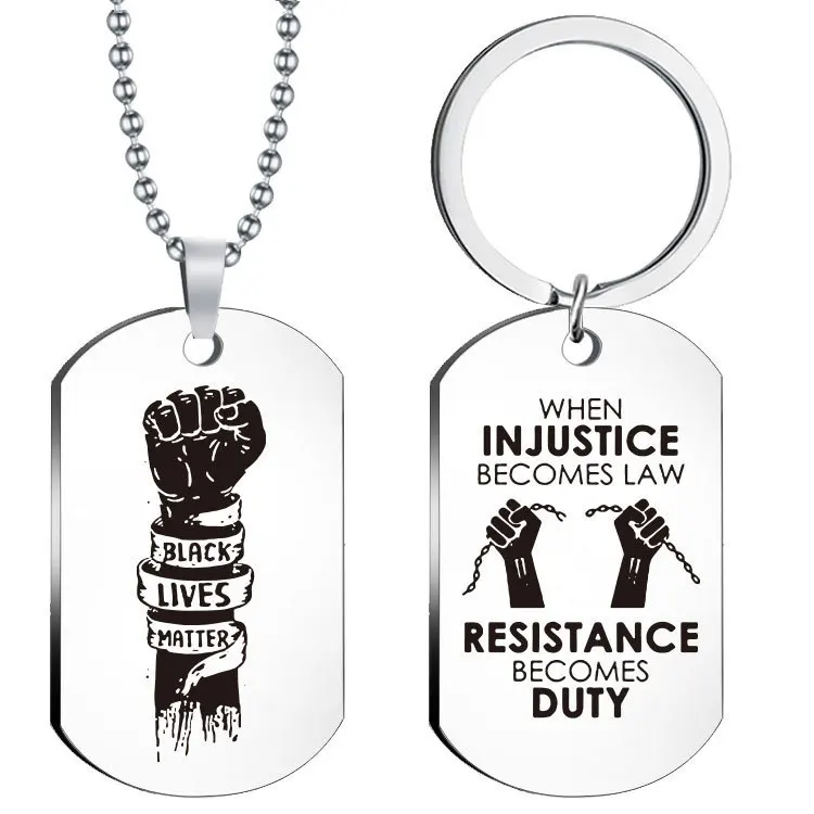 Personalizovaná päsť Keychain Spravodlivosť Inšpiratívne vyhlásenie