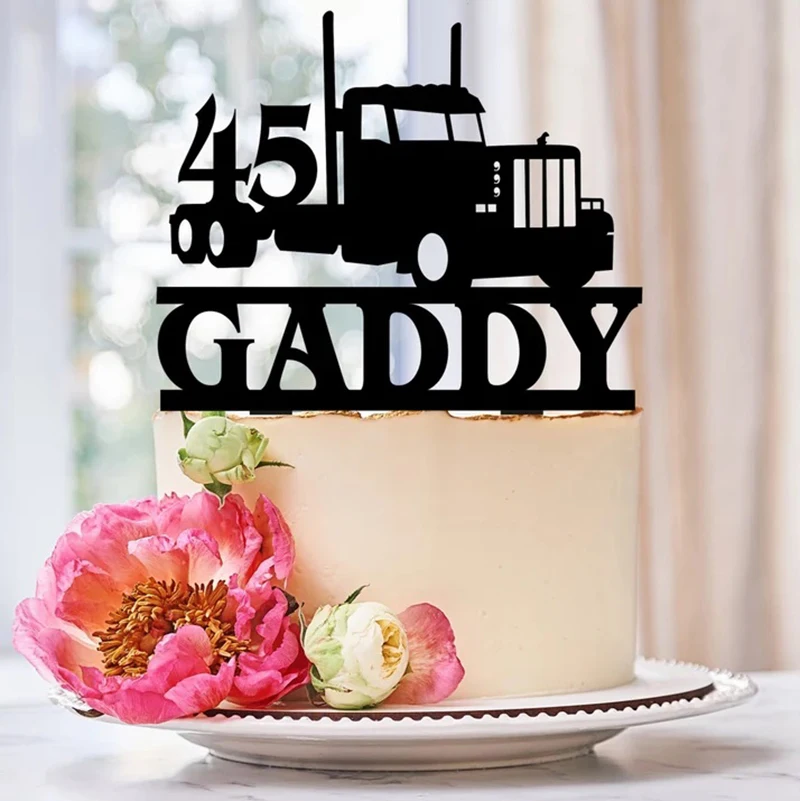 Personalizované narodeniny Truckers Cake Topper Trucker Birthday Cake Topper Driver Cake Topper Trucker Party Trucker Decor