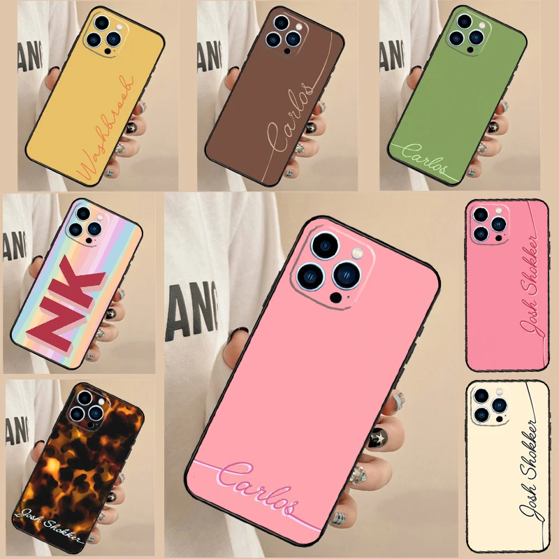 Personalizovaný monogram názov telefónu pre iPhone 16 15 11 13 12 14 Pro Max 13 Mini 7 8 14 Plus xs Max x x kryt