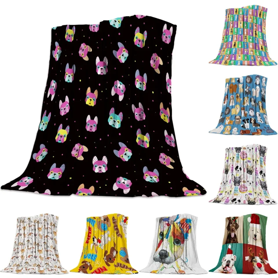 Personalizovaný prikrývok domáci textil francúzsky buldog flanel vážená prikrývka teplé mäkké prikrývky hádzať pohovku postele cestovné posteľ