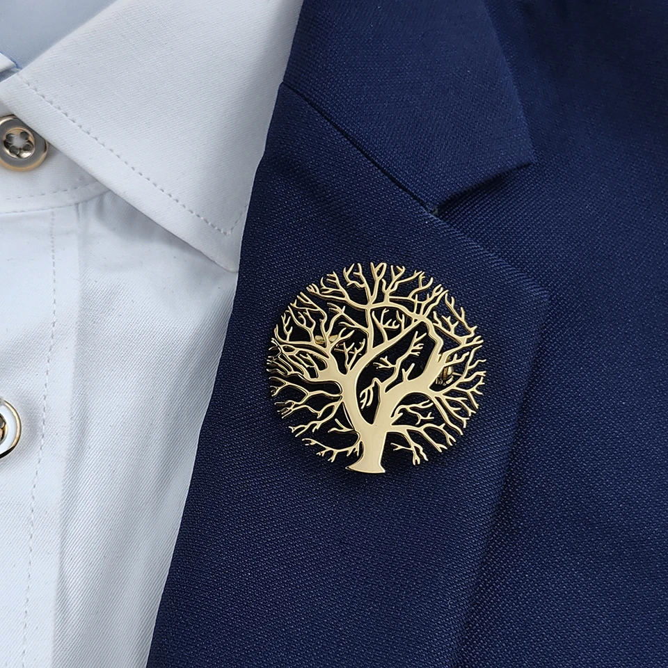 Personalizovaný strom života brošní z nehrdzavejúcej ocele Vlastný rodokmeň Pins Dámy brošňa na mieru jedinečný darček