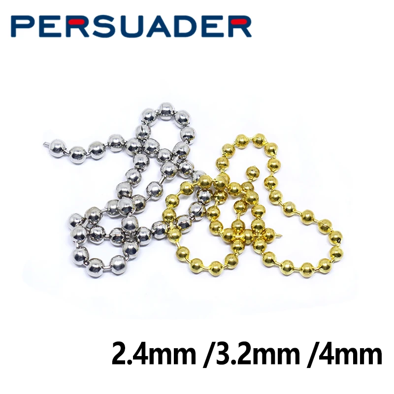 Persuader 60 cm dlhé zlaté/strieborné farebné kovové korálkové reťazec Člové oči reťazec pre hlavu streamerové korálkové korálky Oči muchy MATERIÁLY