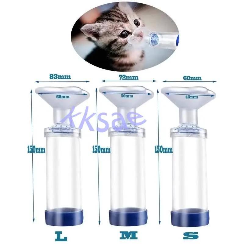 Pes Cat Inhaler Spacer Feline/Cannie Aerosol Chamber Inhaler pre dospelých Detské mačky/psy sa dodávajú s 3 veľkou maskou a výučbou