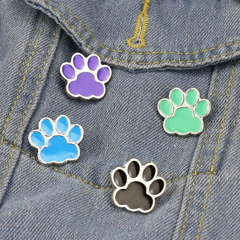 Pes Cat Paw pazúry smaltované kolíky stopy brožby BAG BAG ODADIKY ZÁKLADY
