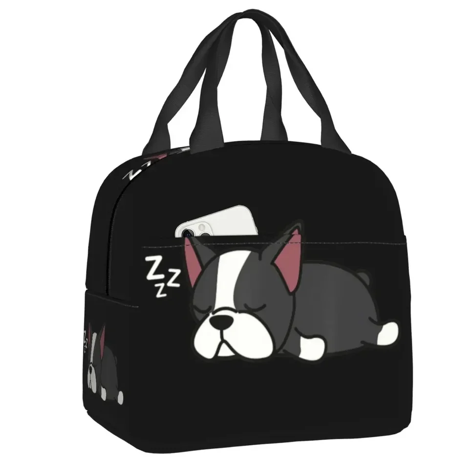 Pes Puppy Love Animal Darček prenosný obedový box Boston Bull Terrier Cool Termal Food Izolovaný obedový taška Detské školy deti