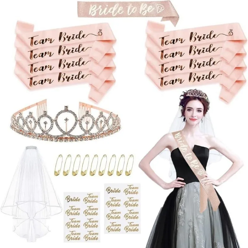 Pesenar Bachelorette Party Bride Bride Belt Set For Shower Party Svadobná angažovanosť dekorácia vianočné sviatky